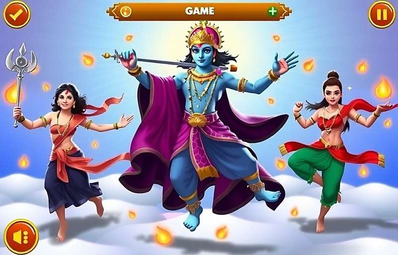Krishna Leela Multiplayer Festival Celebration Krishna Leela multiplayer mode showing players celebrating Janmashtami